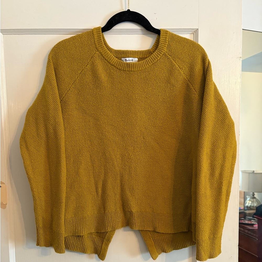 Madewell Women's Mustard Splitback Crop Sweater